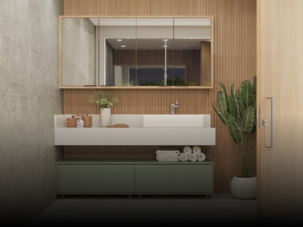 Banheiro Planejado Lenho — Casa Brasileira Boituva