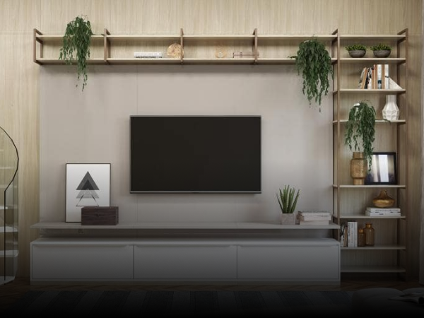 Sala de Estar Planejada Lacca Shine Capelli — Casa Brasileira Boituva