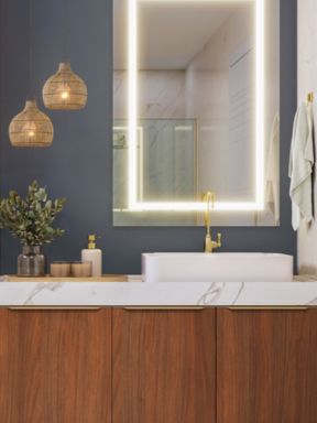 Banheiro planejado com gabinete