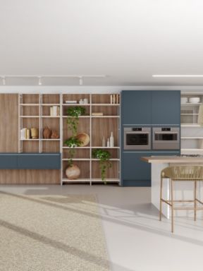 Ambientes integrados com cozinha e sala